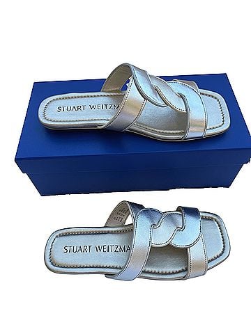 Stuart Weitzman Stuart Weitzman Ibiza Slide Sandal Silver/Light Gold Sandals (view 2)