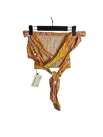 Peppermayo Striped Tie Back Linen Tube Top (view 2)