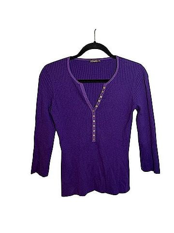 J. McLaughlin Purple Ribbed Casual Sweaters (view 1)