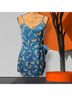 Unique Vintage Print Blue Romper Size M - photo 4