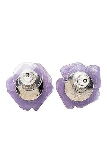 Chanel Resin Camellia Earrings (view 2)