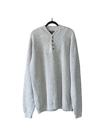 Eddie Bauer 100% Cotton Ribbed Knit Henley Pullover Sweater (view 1)