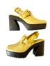 Charlotte Stone 100% Leather Solid Yellow Mule/Clog Size 9 - photo 7