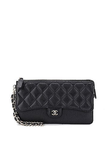 Chanel CC Classic Flap Zip Wallet Quilted Caviar Long (view 1)
