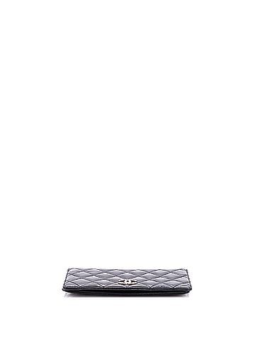 Chanel L-Yen Wallet Quilted Striated Metallic Patent (view 2)