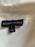 Modern Works White Short Sleeve Blouse Size L - photo 3