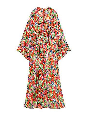 Eywasouls Malibu Neon Floral Maxi Caftan Dress Casual Dress (view 1)