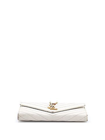 Saint Laurent Classic Monogram Flap Wallet Matelasse Chevron Leather Large (view 2)