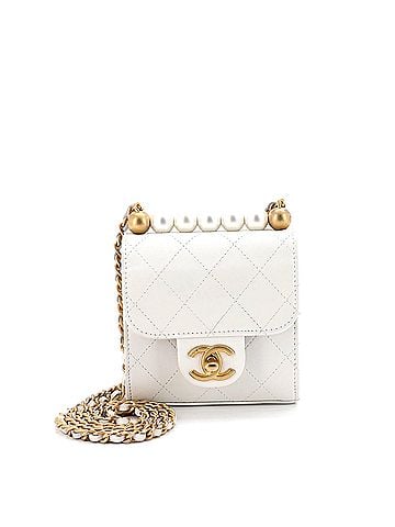 Chanel Chic Pearls Flap Clutch with Chain Quilted Goatskin Mini (view 1)