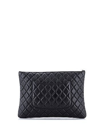 Chanel O Case Clutch Quilted Caviar Large (view 2)