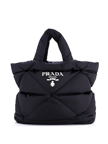 Prada Padded Logo Tote Bag Quilted Re-Nylon Medium (view 1)