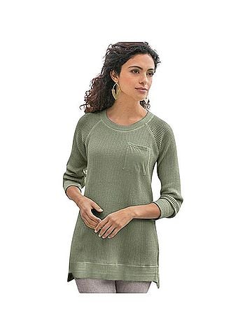 Soft Surroundings Autumn Waffle Knit Long Sleeve T-Shirt (view 1)