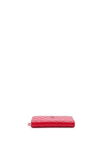 Chanel Double Stitch Zip Around Wallet Quilted Patent Long (view 2)