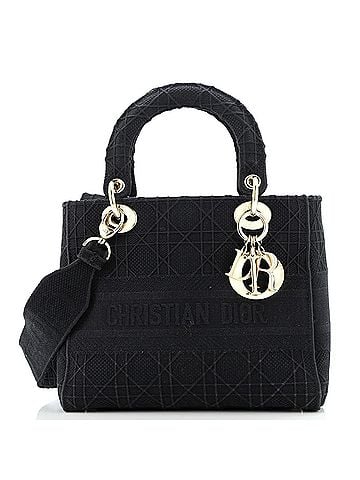 Christian Dior Lady D-Lite Bag Cannage Embroidered Canvas Medium (view 1)