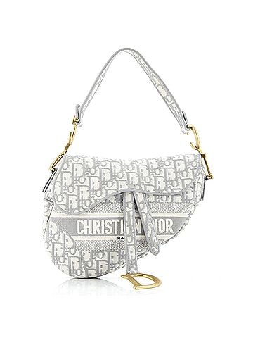 Christian Dior Saddle Handbag Logo Embroidered Oblique Canvas Medium (view 1)