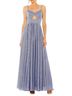 Mac Duggal 100% Polyester Print Blue Gold Cocktail Dress Size 12 - photo 1