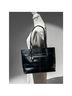 Kattee 100% Leather Solid Black Tote One size - photo 4