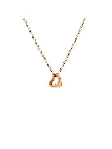 Tiffany & Co. Elsa Peretti Open Heart Pendant Necklace 18K Rose Gold 7mm (view 1)