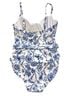 Hutch Floral Blue White One Piece Swimsuit Size L - photo 2