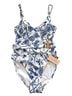Hutch Floral Blue White One Piece Swimsuit Size M - photo 1