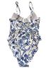 Hutch Floral Blue White One Piece Swimsuit Size M - photo 2