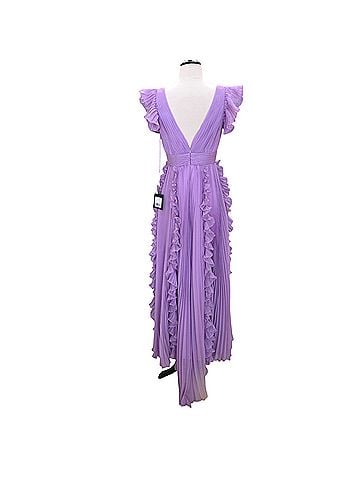 IEENA for Mac Duggal Mac Duggal Lilac Pleated Ruffle Gown 49539 Formal Maxi Dress Flutter Sleeve 4 Cocktail Dress (view 2)