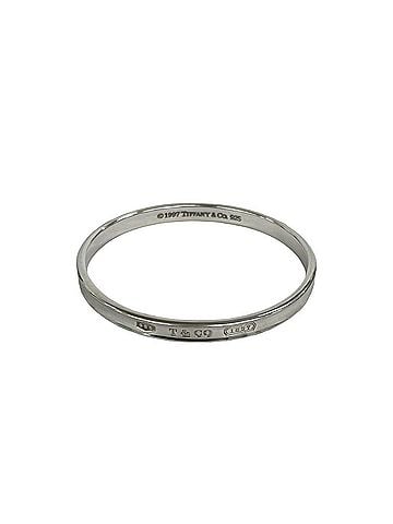 Tiffany & Co. TIFFANY&Co. Tiffany Logo Engraved Narrow Bangle, Sterling Silver 925 Bracelet, Accessory, 95430 (view 1)