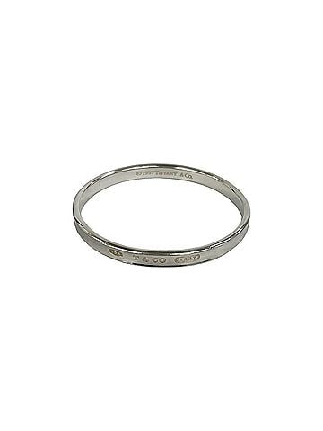Tiffany & Co. TIFFANY&Co. Tiffany Logo Engraved Narrow Bangle, Sterling Silver 925 Bracelet, Accessory, Silver, 45837 (view 1)