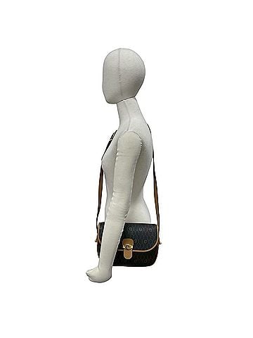 Christian Dior Christian Dior Vintage Honeycomb Pattern Logo Hardware Leather Shoulder Bag Pouch Gray Beige 59098 (view 2)