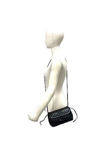 Bottega Veneta BOTTEGA VENETA Intrecciato Leather Tassel Mini Shoulder Bag/Pouch, Black, 56196 (view 2)