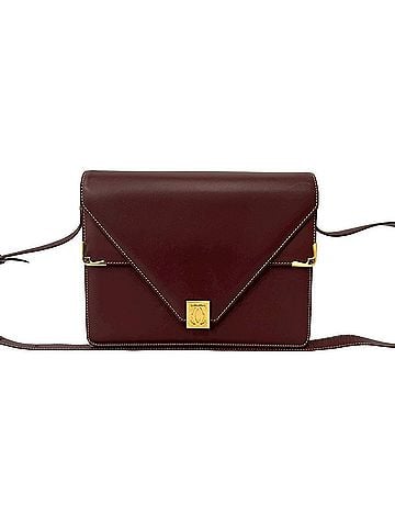 Cartier CARTIER Vintage Must Line Logo Hardware Calf Leather Shoulder Bag Bordeaux 42157 (view 1)