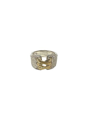 Hermès HERMES Vintage Mexico Ring, Sterling Silver 925, 18K Yellow Gold, and 09420 (view 1)