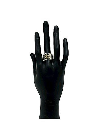 Hermès HERMES Vintage Mexico Ring, Sterling Silver 925, 18K Yellow Gold, and 09420 (view 2)