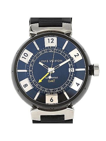 Louis Vuitton Louis Vuitton Tambour in Black GMT Q113K SS Automatic Watch (view 1)