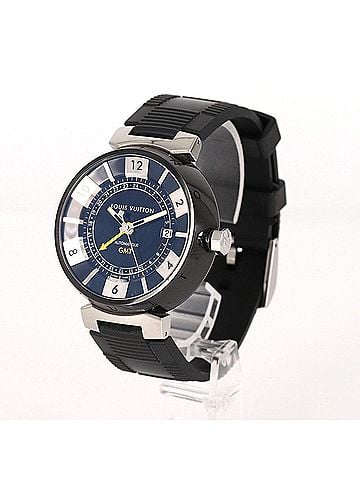 Louis Vuitton Louis Vuitton Tambour in Black GMT Q113K SS Automatic Watch (view 2)
