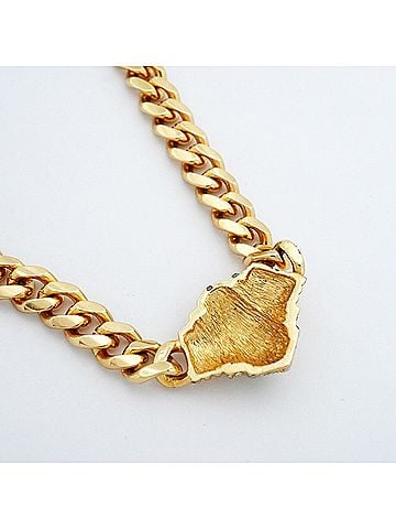 Christian Dior Christian Dior Necklace, GP Plated, Rhinestone, Gold, Women's (view 2)