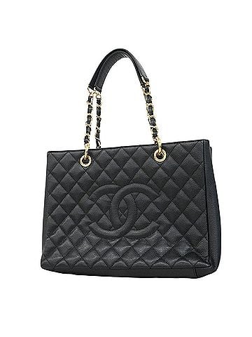 Chanel Chanel Tote Bag/Chain Tote, Matelassé Caviar Leather, Black, Women's (view 1)