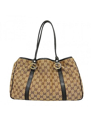 Gucci Gucci GG Canvas Tote Bag 232957 Beige Black Gold Women's (view 1)