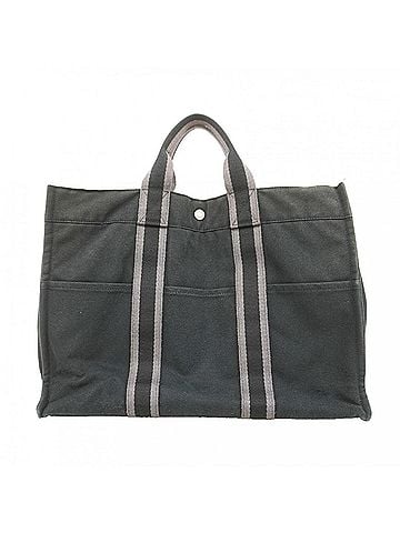 Hermès Hermes Fourre-Tout MM Canvas Tote Bag, Black, Men's & Women's (view 1)