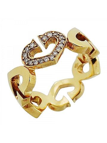 Cartier Cartier C Heart Ring, 18K Yellow Gold with Diamonds, Size #50, Women's (view 1)