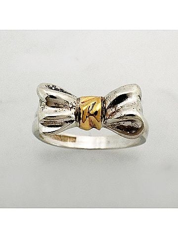 Tiffany & Co. Tiffany & Co. Ribbon Motif Ring, 18K Yellow Gold (KYG), Sterling Silver 925 (Women's) (view 2)