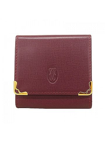 Cartier Cartier Must Leather Wallet/Coin Case, Bordeaux, for Men and Women (view 1)