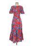 Sincerely Jules 100% Rayon Floral Red Blue Multi Color Wool Dress Size S - photo 1
