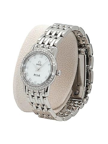 Omega Omega De Ville 4575 71 Ladies' Watch, Diamond Bezel, White Shell, Quartz Watch (view 2)
