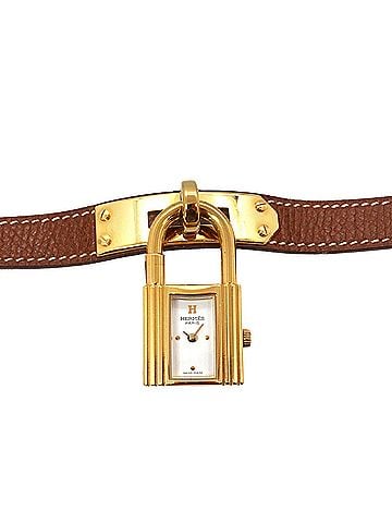 Hermès Hermes Kelly Watch, Women's White and Brown Quartz Watch with Padlock (view 1)
