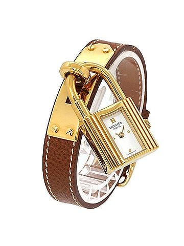 Hermès Hermes Kelly Watch, Women's White and Brown Quartz Watch with Padlock (view 2)