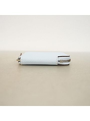Hermès Hermes Azap Compact Mini Wallet/Coin Case, Veau Epsom Leather, Blue Plume, Y Stamp, Women's. (view 2)