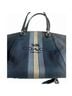 Coach 100% Cotton 100% Leather Jacquard Blue Ivory Satchel One size - photo 4
