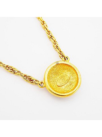 Chanel Chanel Necklace, Coco Mark Circle, GP Plated Gold, Women's (view 2)