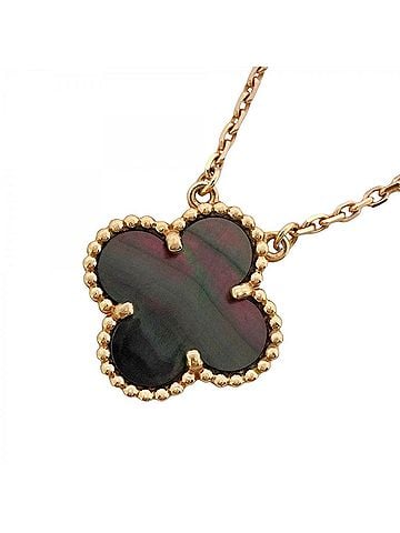 Van Cleef & Arpels Van Cleef & Arpels Alhambra Necklace, 18K Pink Gold, Grey Shell, Women's (view 1)